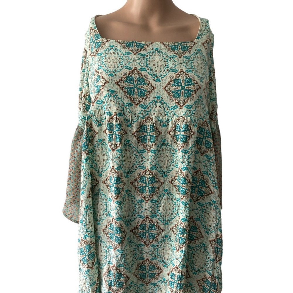 Umgee Sea Green Tunic Blouse Mini Beach Cover Size L